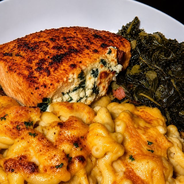 Stuffed salmon bowl